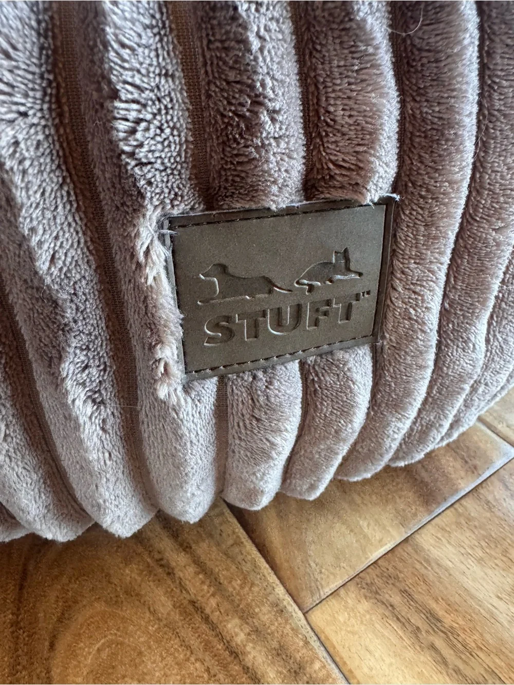 Stuft Cozy Ribbed Donut Dog or Cat Bed in Brown Taupe
